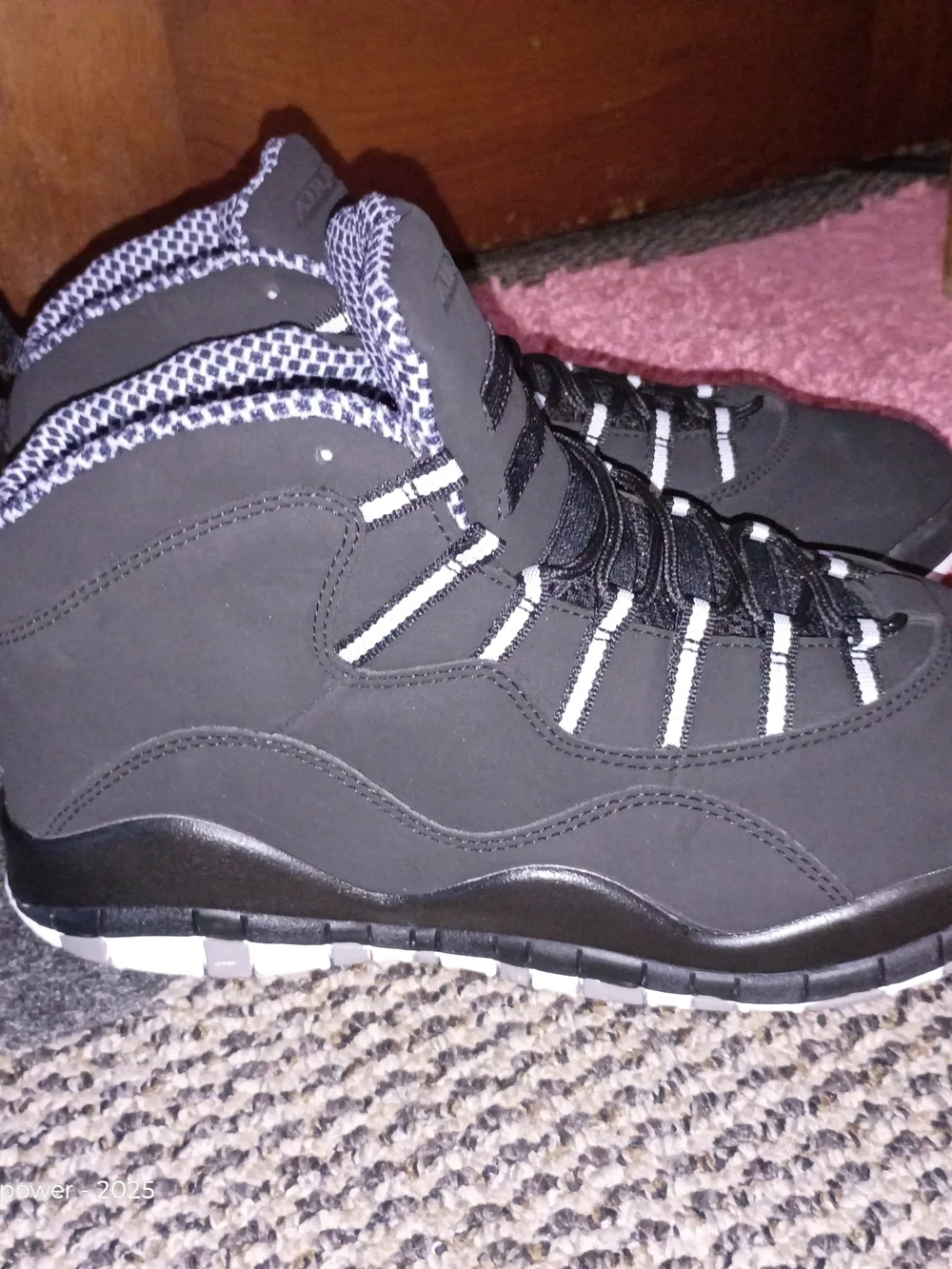 Jordan Men's Black and White High-Top Athletic Sneakers